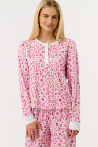 Roller Rabbit Pink Brunch Club Ashley Top