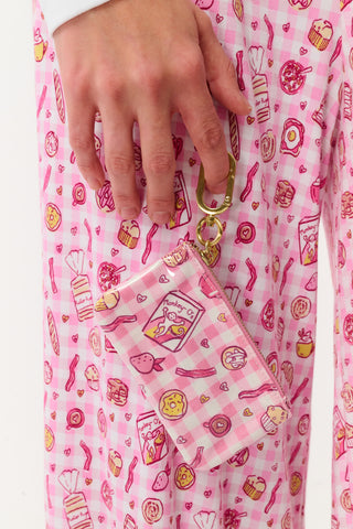 Roller Rabbit Pink Brunch Club Coin Pouch