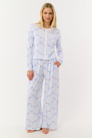 Roller Rabbit Blue Snowflake Stripe Boden Pant