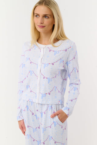 Roller Rabbit Blue Snowflake Stripe Nessa Cardigan
