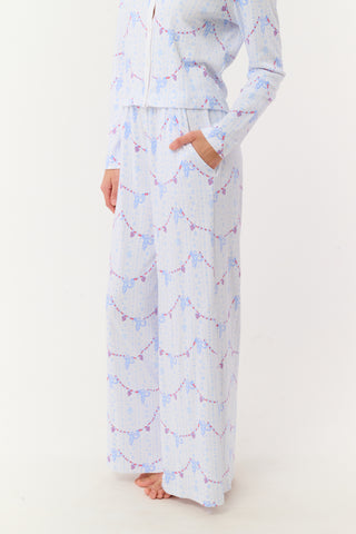 Roller Rabbit Blue Snowflake Stripe Boden Pant