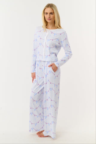 Roller Rabbit Blue Snowflake Stripe Boden Pant