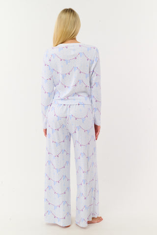 Roller Rabbit Blue Snowflake Stripe Boden Pant