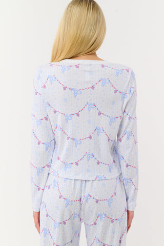 Roller Rabbit Blue Snowflake Stripe Nessa Cardigan