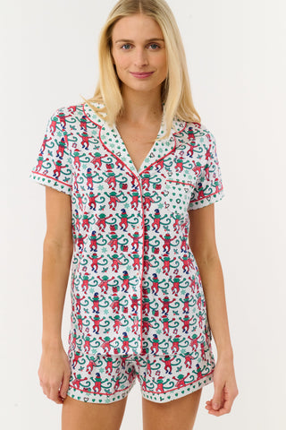 Roller Rabbit Green Monkey Mas Patchwork Polo Pajamas