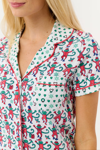 Roller Rabbit Green Monkey Mas Patchwork Polo Pajamas