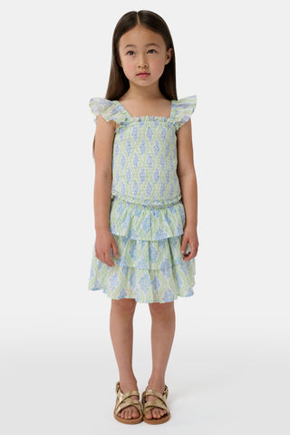 Roller Rabbit Green Kids Zelda Floral Tory Top