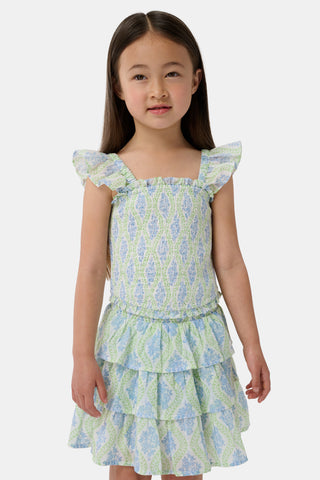 Roller Rabbit Green Kids Zelda Floral Tory Top