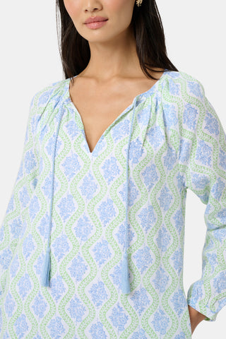 Roller Rabbit Green Zelda Floral Shiv Caftan