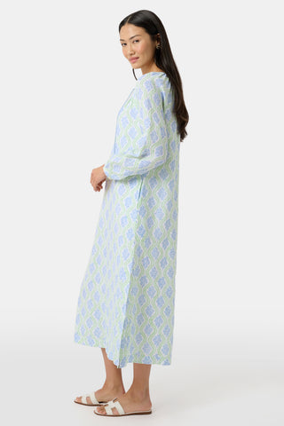 Roller Rabbit Green Zelda Floral Shiv Caftan