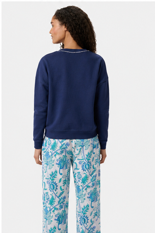 Roller Rabbit Navy Roller Rabbit Applique Crewneck