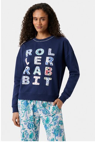Roller Rabbit Navy Roller Rabbit Applique Crewneck