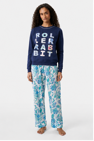 Roller Rabbit Navy Roller Rabbit Applique Crewneck
