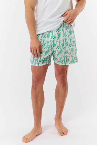 Roller Rabbit Green/Pink Mens Gigi Giraffe Boxer Set