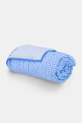 Roller Rabbit Blue Gingham Hearts/Capellini Quilt