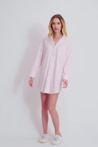 Roller Rabbit Pink Hearts Perlita Lounge Dress