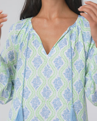 Roller Rabbit Green Zelda Floral Shiv Caftan