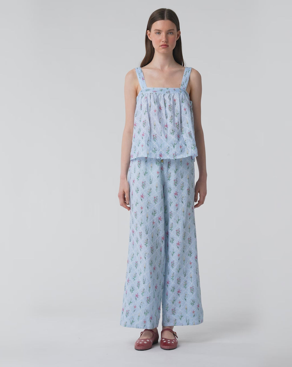Roller Rabbit Blue Wildflower Jemina Victoria Top