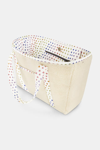 Disco Hearts Sherpa Tote Bag