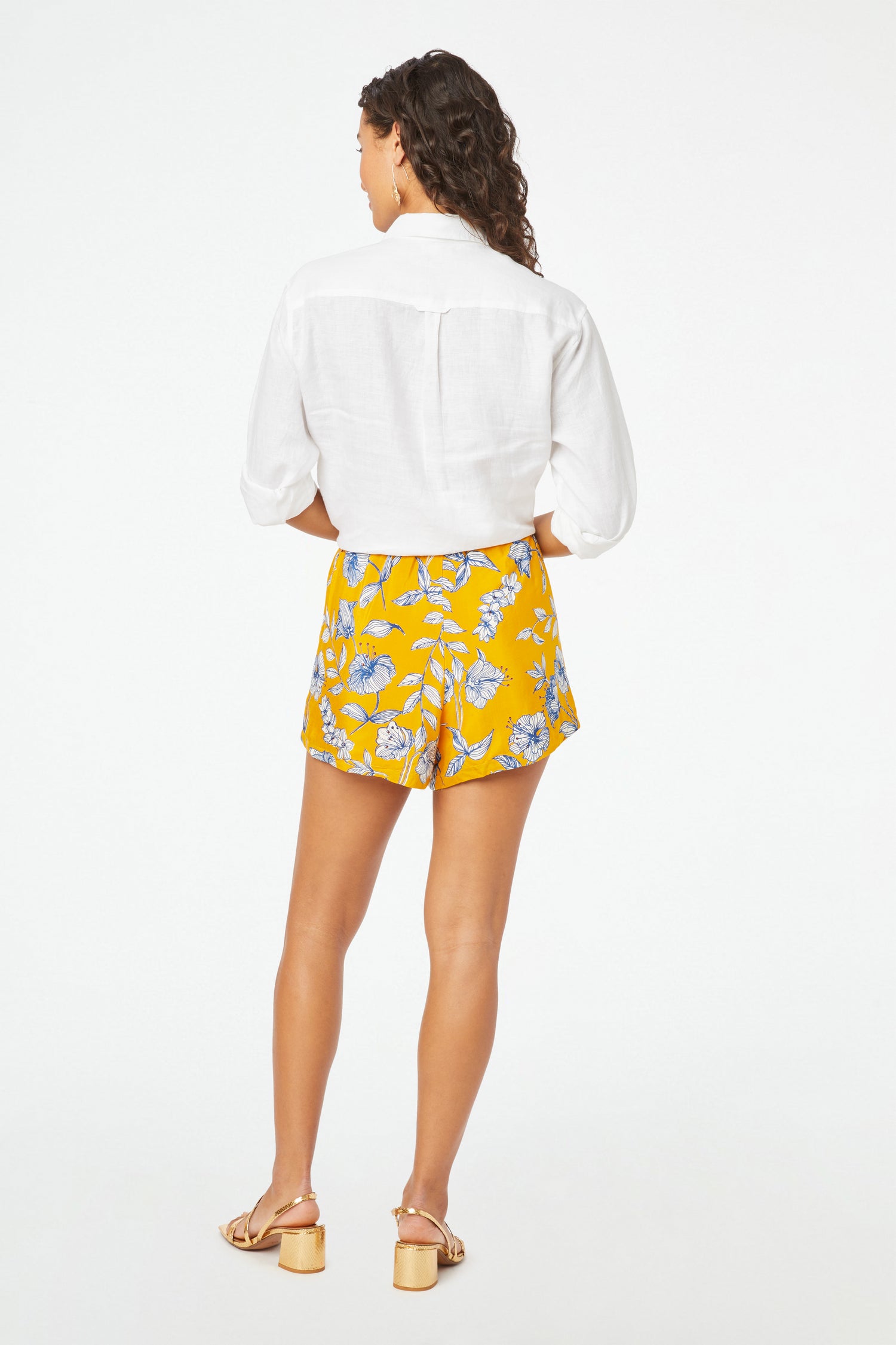 Roller Rabbit Yellow Adelaide Floral Laina Shorts