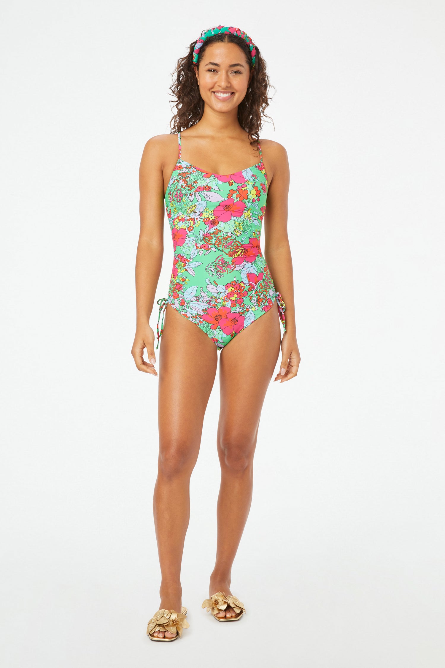 Ashbury Floral Shirred Side One Piece
