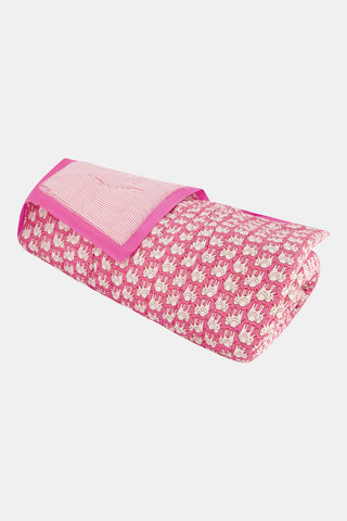 Roller Rabbit Pink Hathi Baby Quilt