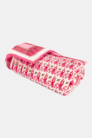 Roller Rabbit Pink Monkey Baby Quilt