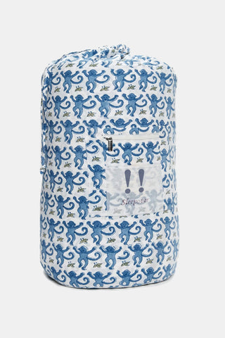 Roller Rabbit Blue Monkey Sleepover Bag