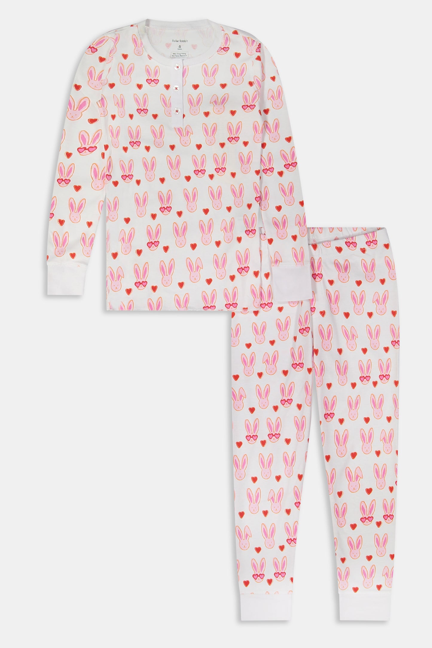 Roller Rabbit White Kids Lovestruck Pajamas
