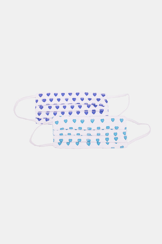 Roller Rabbit Blue and Mint Heart Mask Set