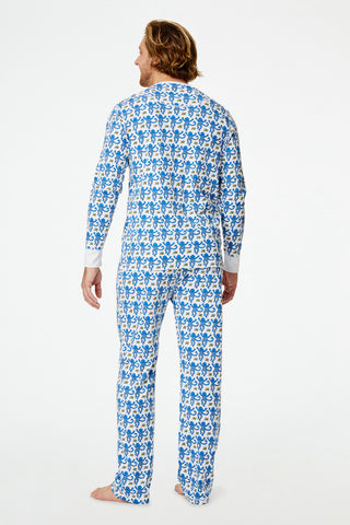 Roller Rabbit Blue Mens Monkey Spencer Pajamas