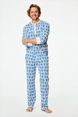Roller Rabbit Blue Mens Monkey Spencer Pajamas