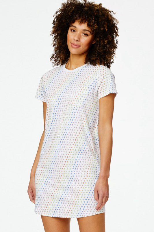 Roller Rabbit Rainbow Disco Hearts T-Shirt Dress