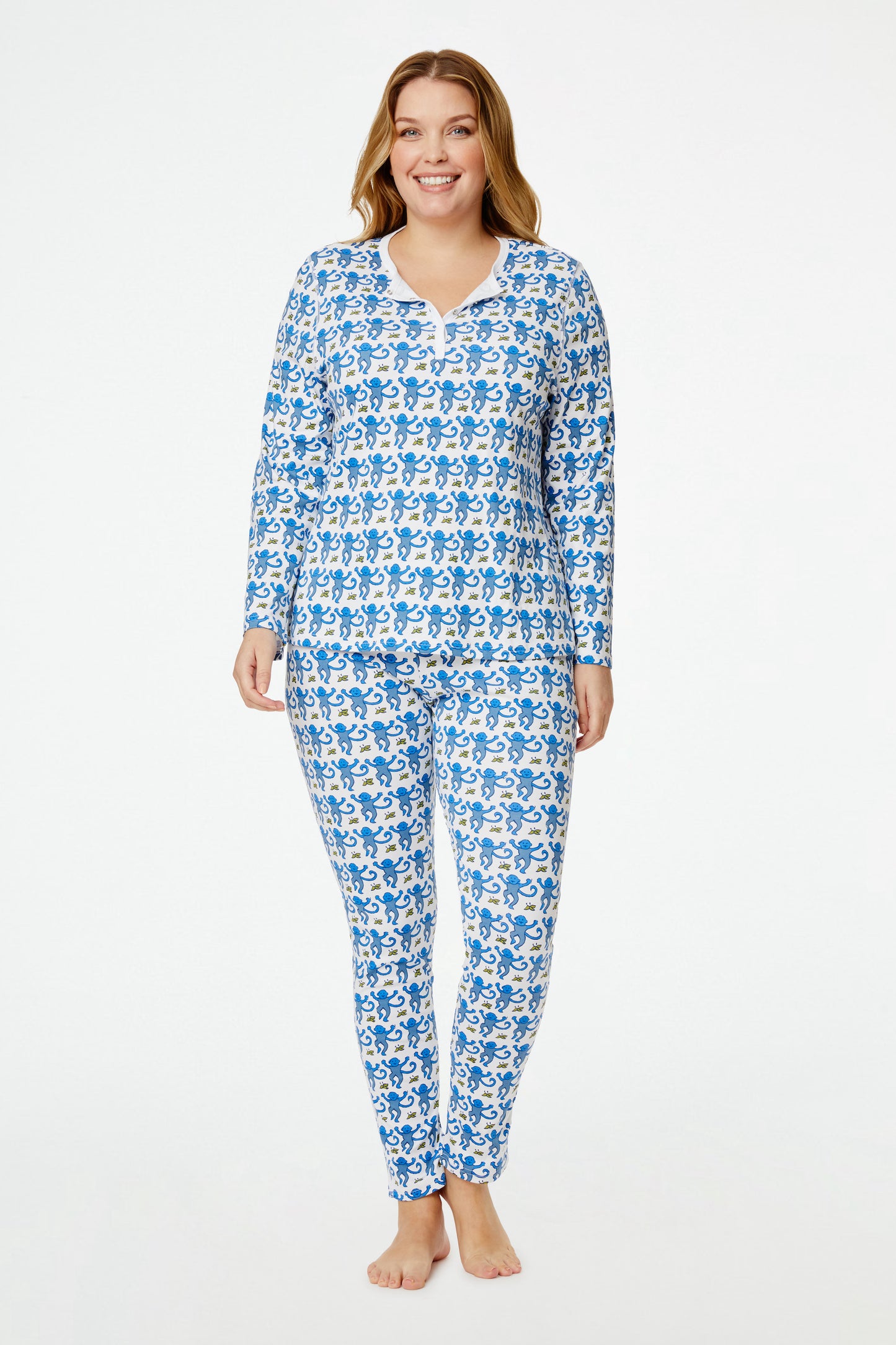 Roller Rabbit Blue Monkey Pajamas