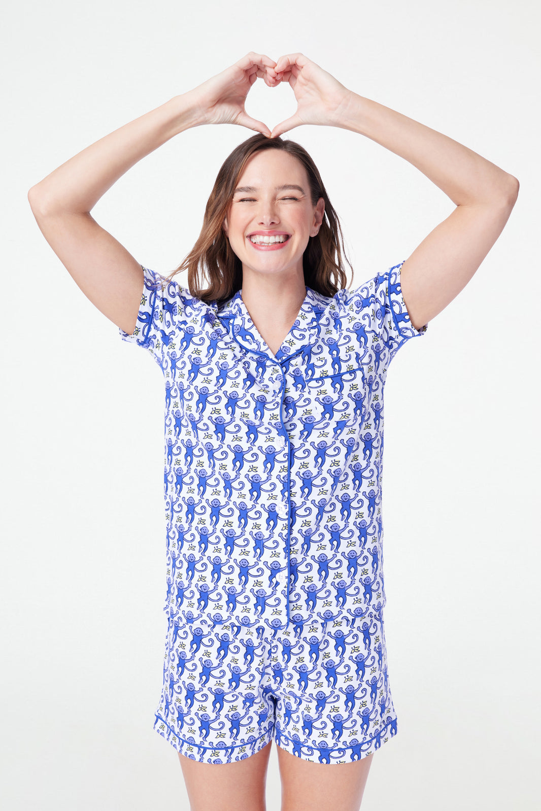 Hearts Long Sleeve Polo Pajamas Roller Rabbit